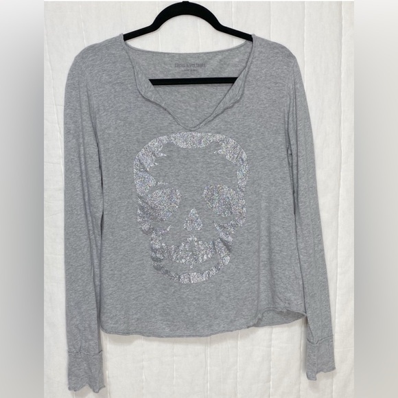 Zadig & Voltaire NWT Woman’s Lg Tunisien Skull Camo Shimmering Rhinestones NEW - Picture 1 of 16